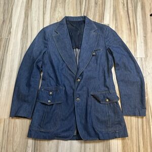 Vtg LEE SANFOR Set Western Blazer Denim 44L/ XL Jacket Mens Sanforized 70s USA